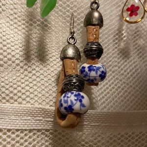 Porcelain cork earrings